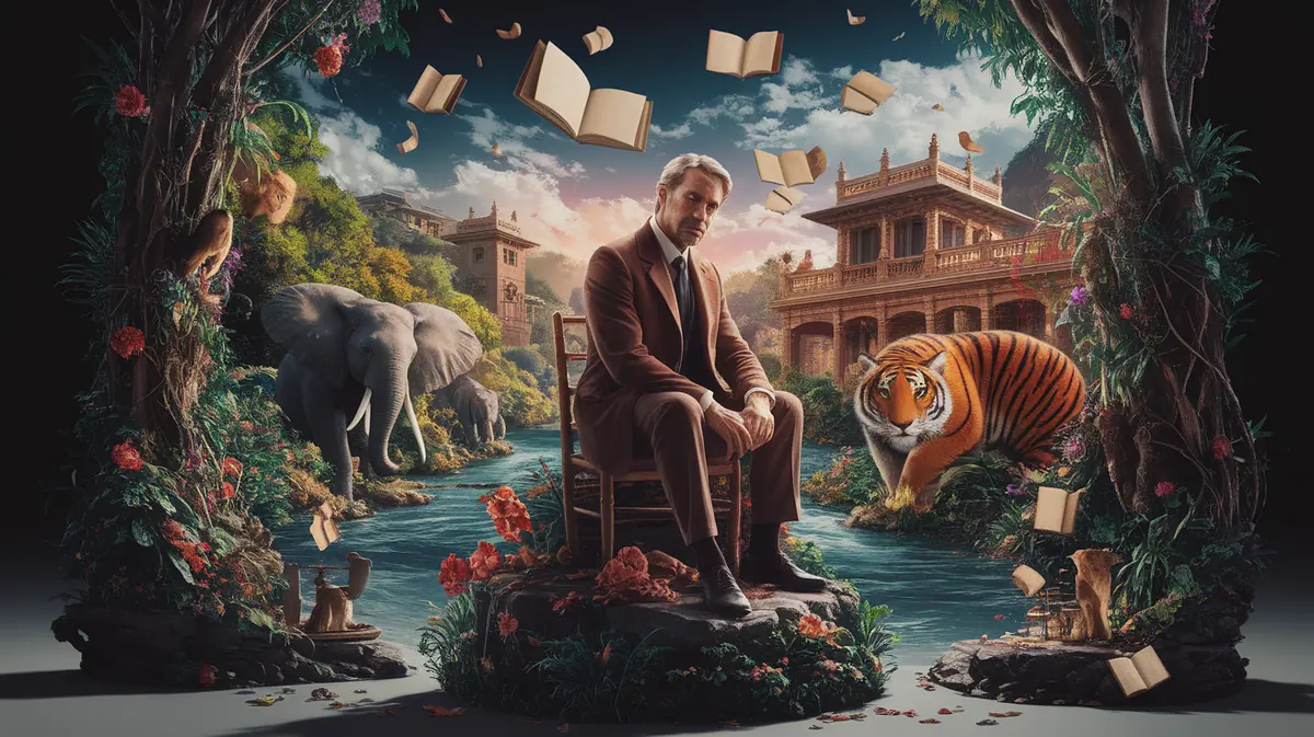 A conceptual illustration representing Kipling's Tribute and Literary Influence. Visualize the main ideas: . Creative but clear representation of the concept. S