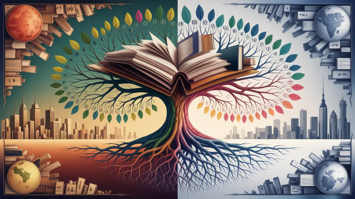 A conceptual illustration representing Historical Roots and Etymology. Visualize the main ideas: . Creative but clear representation of the concept. Style: photorealistic. high quality, detailed, professional, clean composition, good lighting, sharp focus, well-composed. high quality, professional, detailed, well-composed